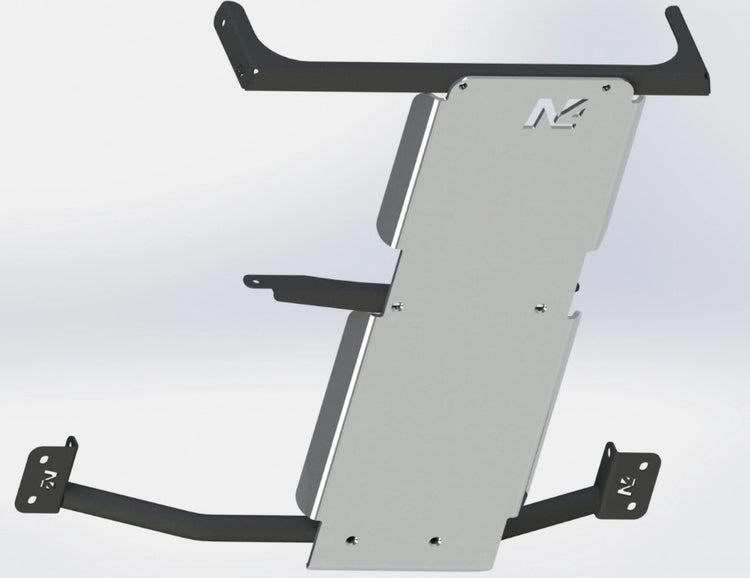 3D model of an N4 protection ski with two black binding bars
