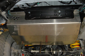 N4 tank protection ski attached to the underside of a vehicle