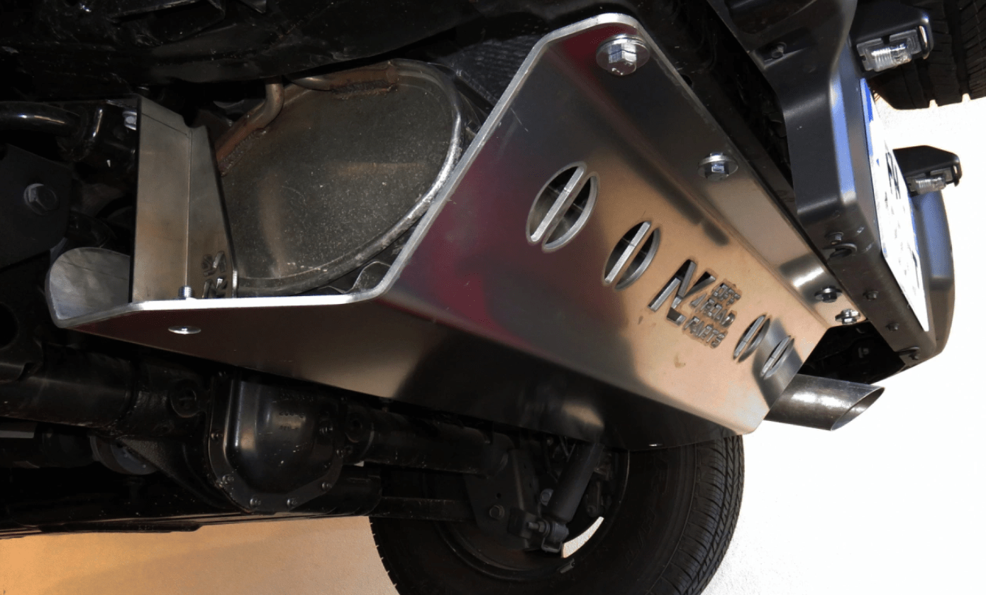 N4 Rear Silencer Shield - Aluminum 6mm - Jeep Wrangler JL V6 & 2.0L Petrol