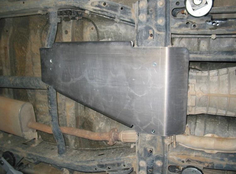 rectangular aluminium shoring mounted under a vehicle