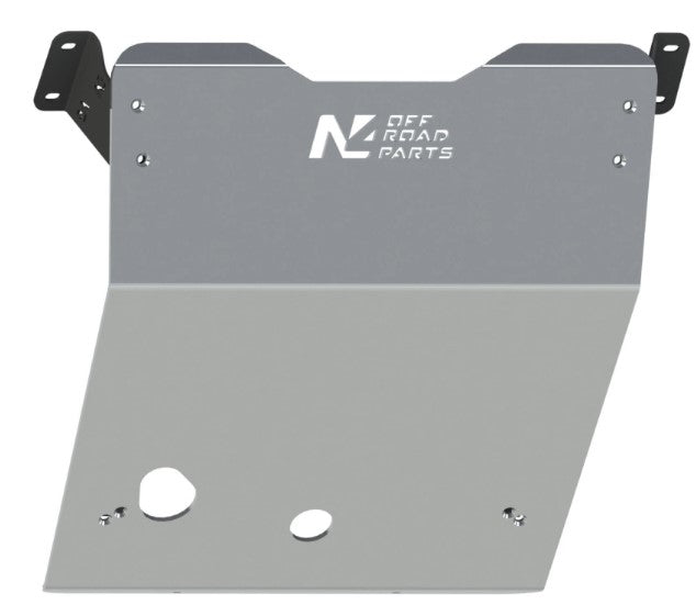 N4 offroad aluminum armor with two holes at bottom on white background