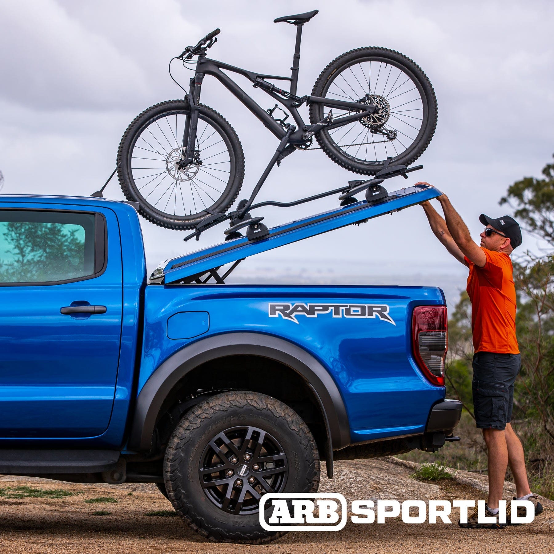 Cover Bed Truck trunk - Sportlid V ARB + rail system - Ford Ranger Raptor 2022+