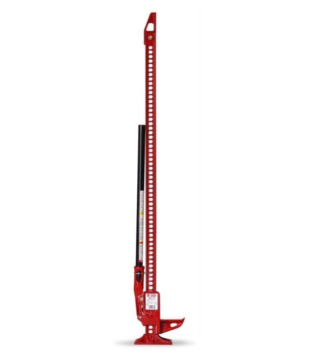 red hi-lift jack on white background