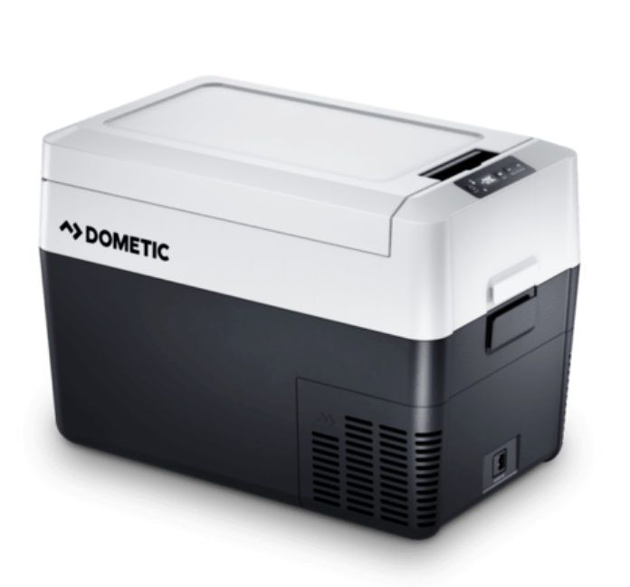 dometic closed cooler black and white presented on white background