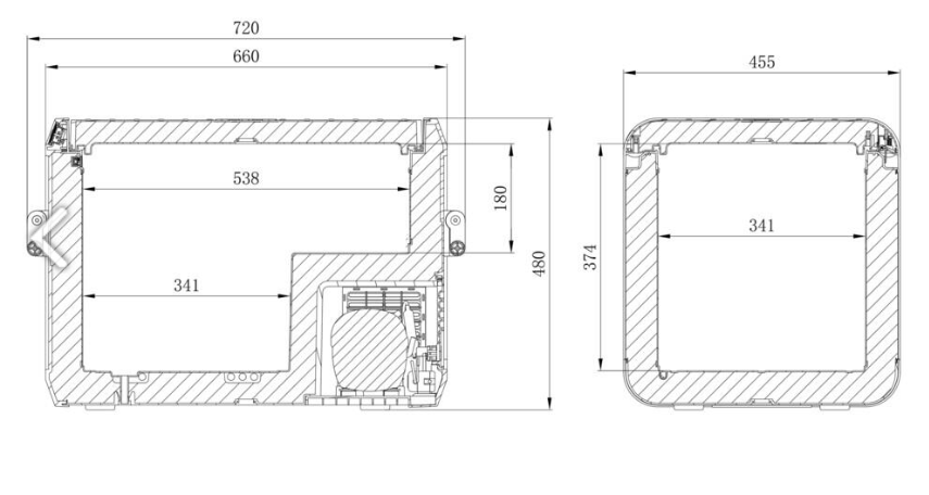 plan with refrigerator dimensions