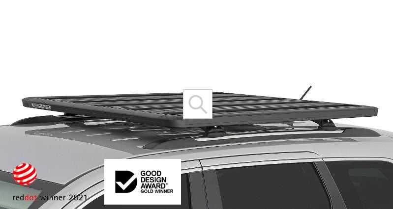 Black slatted roof rack on a Jeep Cherokee