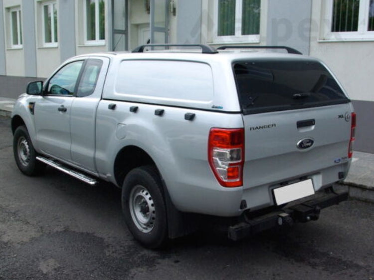 rear view of a parked ford ranger with a Canopy Hardtop gray