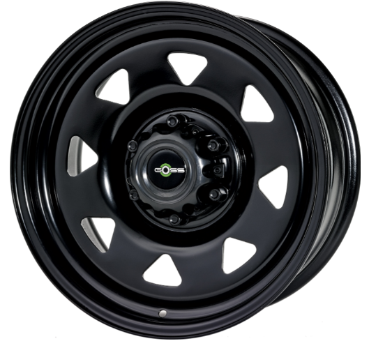 black steel rim GOSS with triangular holes