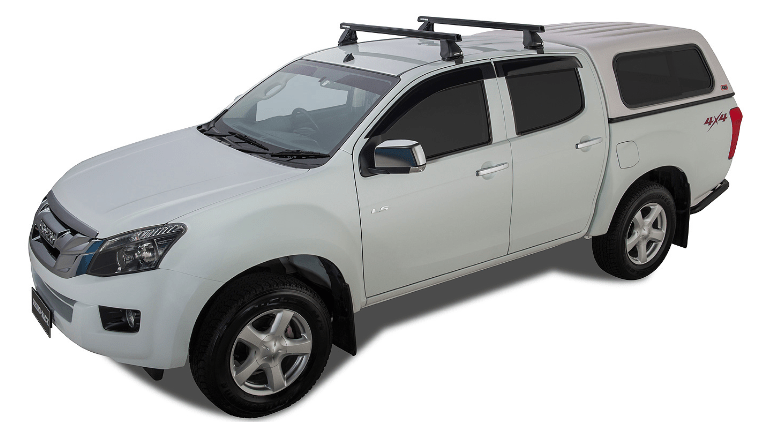 Kit 2 HD roof racks (square) Rhinorack - Isuzu D-max 2012-2020 - Clamps