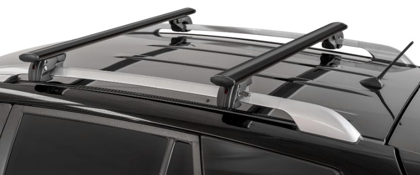 Kit 2 Menabo "Jackson" roof bars on original bars - Toyota FJ Cruiser Black