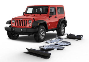 Kit of 5x RIVAL Lower Guards - Aluminum 6mm - Jeep Wrangler JK 2.8L - Diesel - 2 Doors