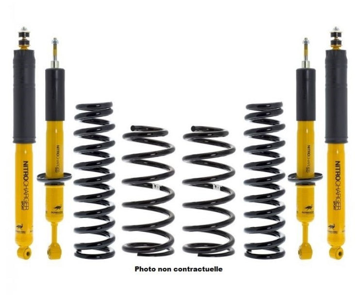 OME yellow and black suspension kit with white background