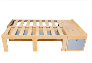 FLV wood and grey L-shaped folding bed