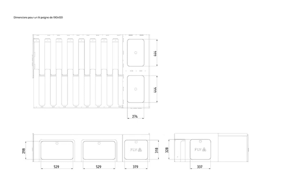 FLV unfolded L-bed diagram