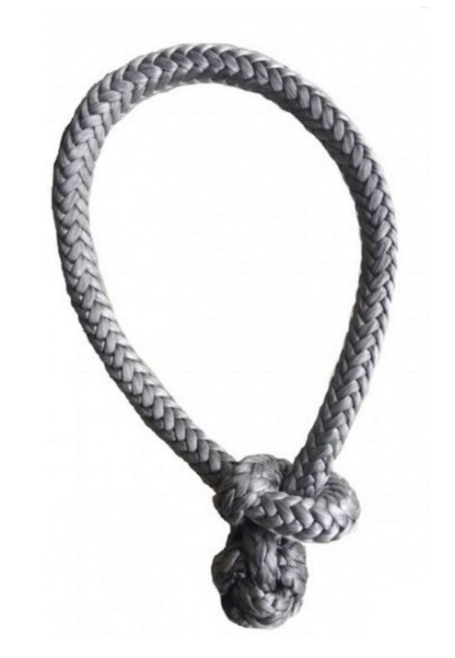 Grey flexible loop winch shackle