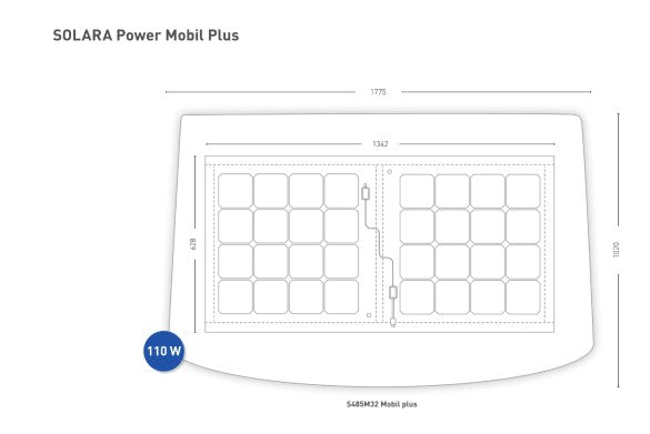 solar panel dimensions on a black and white drawing