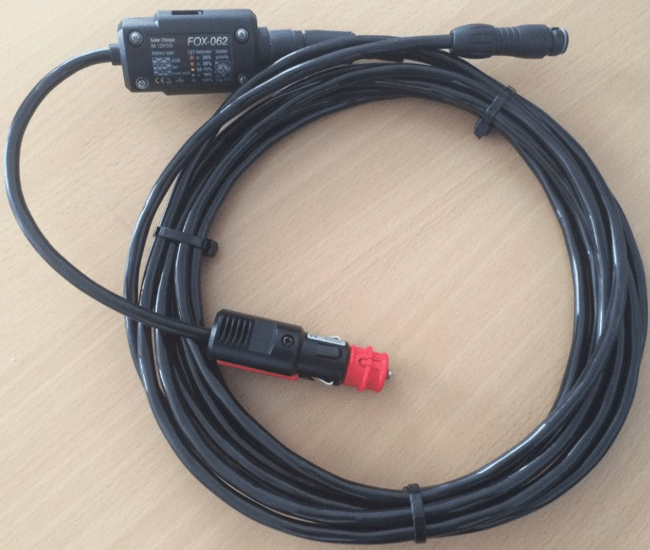 black power cable with red cigarette lighter plug