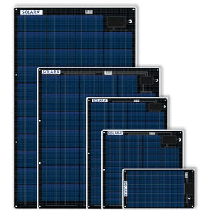 5 Solara solar panels on a white background