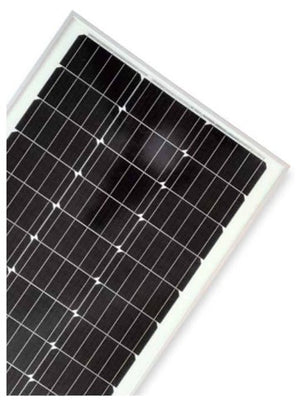 solar panel on white background with white frame, shown askew