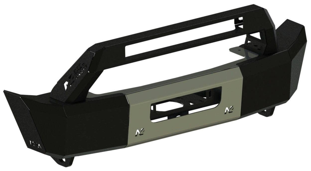 N4 steel front bumper with winch plate - Jeep Wrangler JL Short bumper + A-Bar for LEDs Vision X