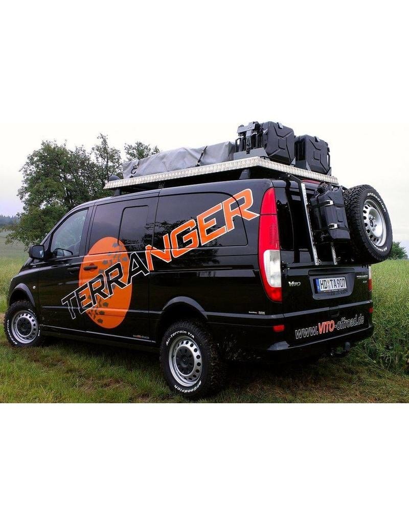 Modular luggage rack on tailgate for Mercedes Vito and Viano by TERRANGER