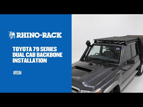 Video demonstrating the installation of the Rhinorack platform on a Land Cruiser 79 Double Cab
