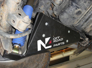 N4 offroad shock absorber protection mounted on a black shock absorber