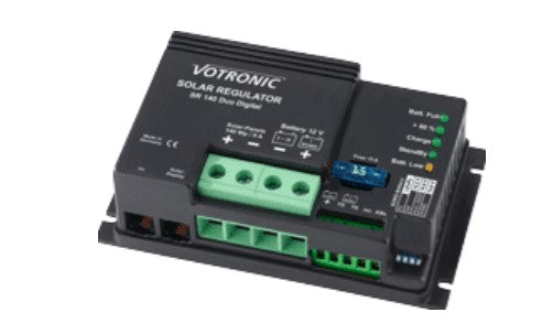 votronic charge controller black and green on white background