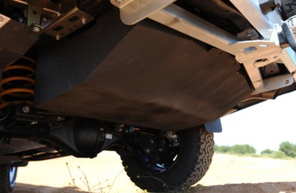 aluminium tank fixed under a vehicle on a road