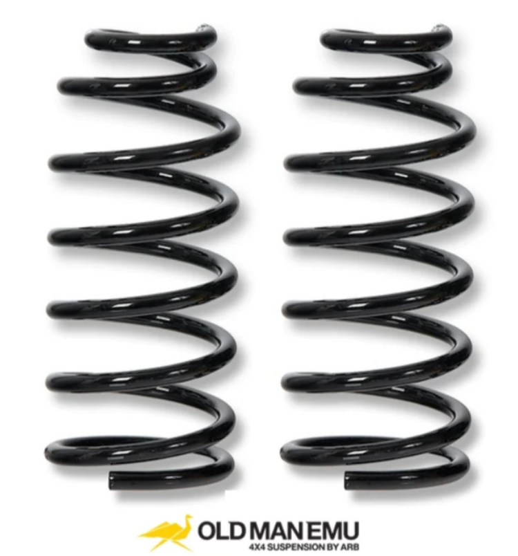 black spiral springs on white background OME brand