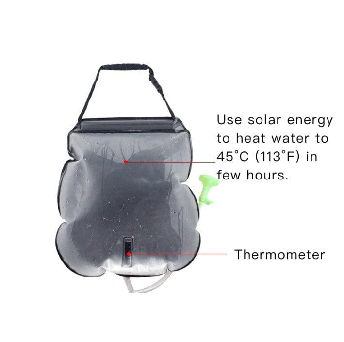 5 Gallon/20L Shower Bag with Solar Panel included for Hot Water