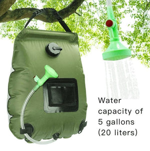 5 Gallon/20L Shower Bag with Solar Panel included for Hot Water