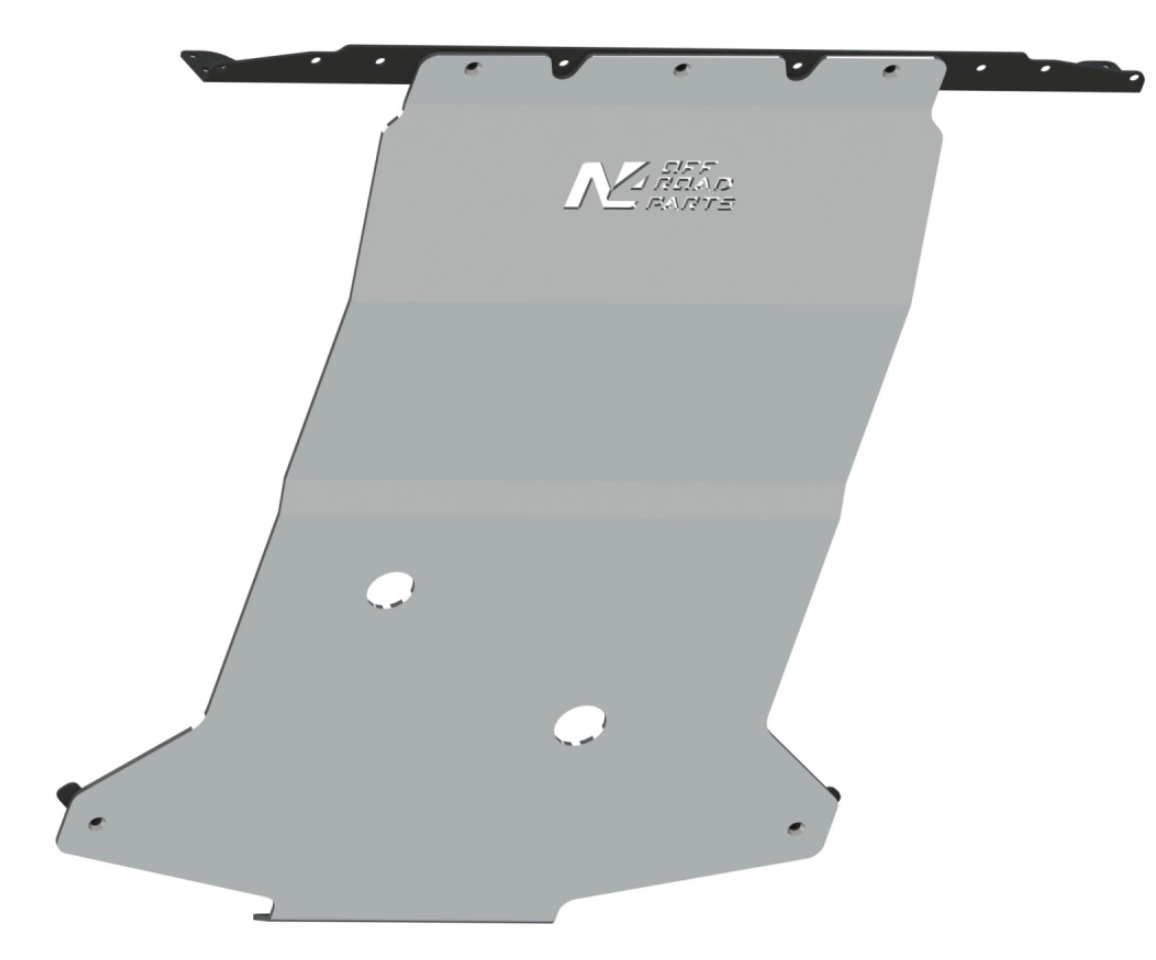 n4 offroad aluminum shield on white background