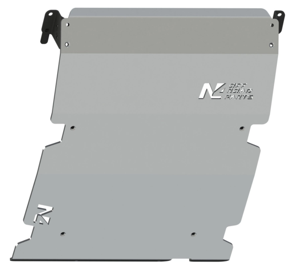 N4 offroad aluminum front armor positioned in front of a white background