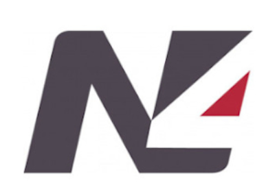 N4 logo black white grey and red