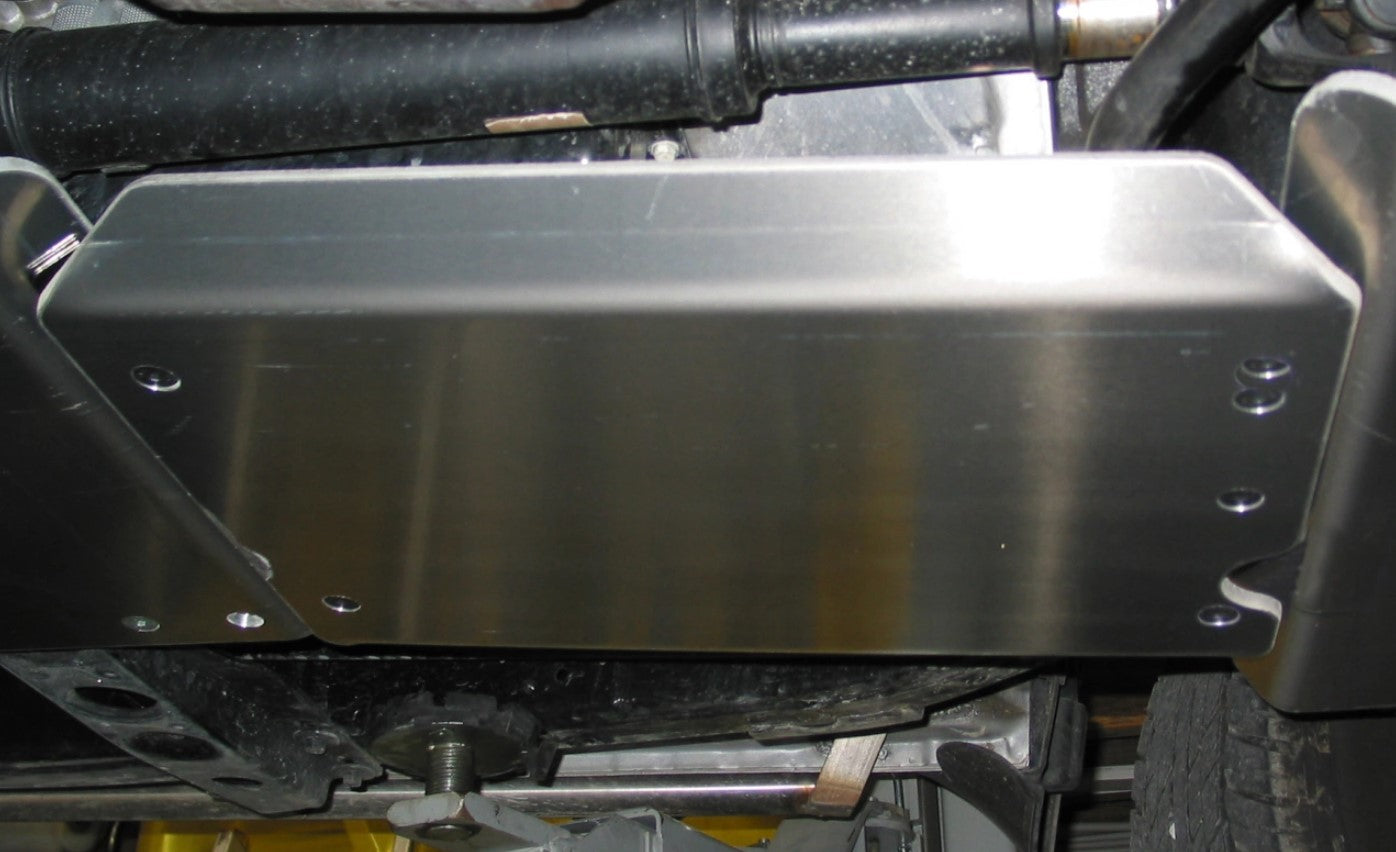 aluminium plate mounted under a vehicle to protect