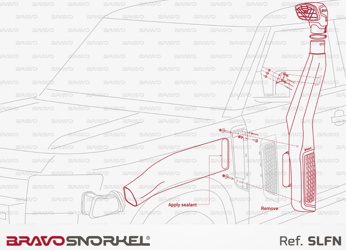 assembly plan of a SLFN snorkel brand bravo