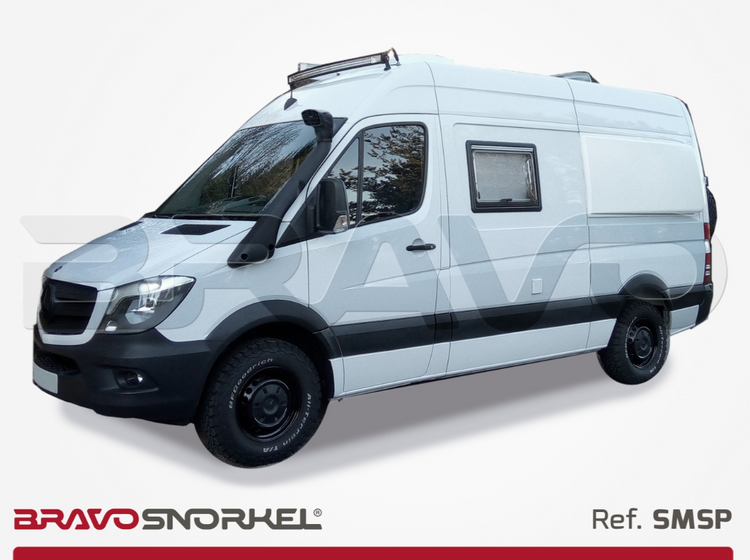 mercedes sprinter white with a window and a snorkel bravo