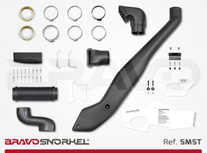 decomposition of a black snorkel bravo on a white background