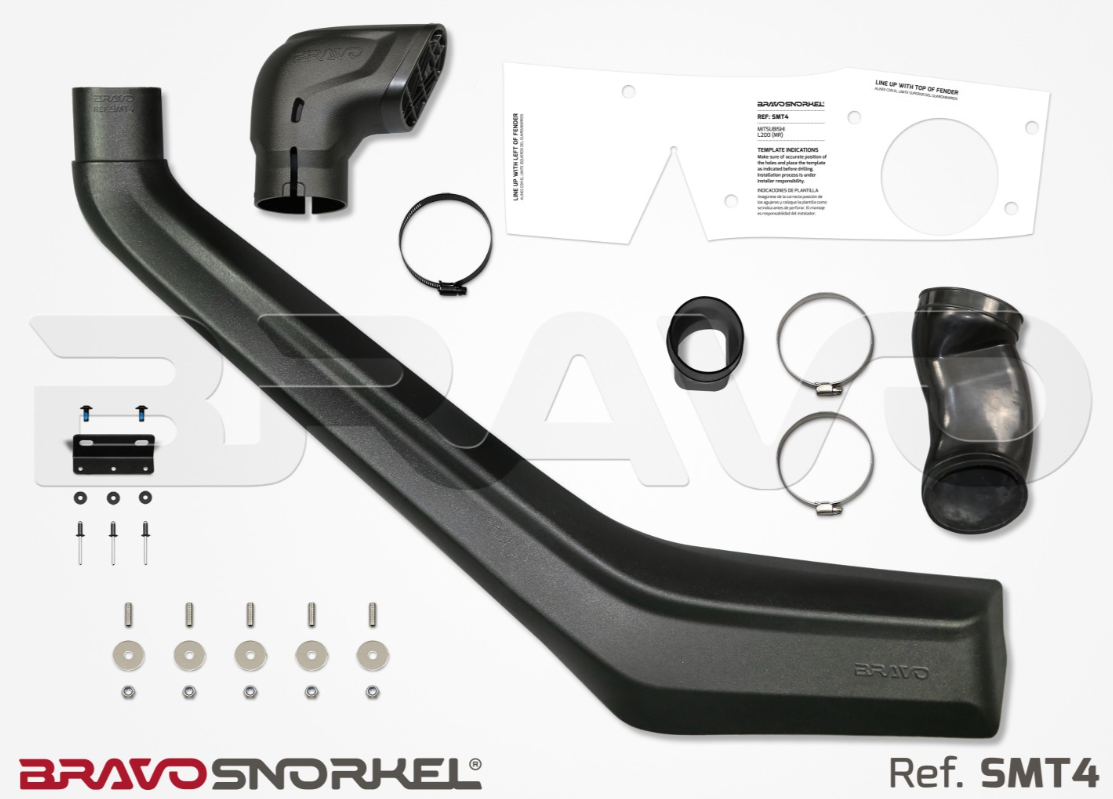 black snorkel disassembled in parts and exposed reference SMT4