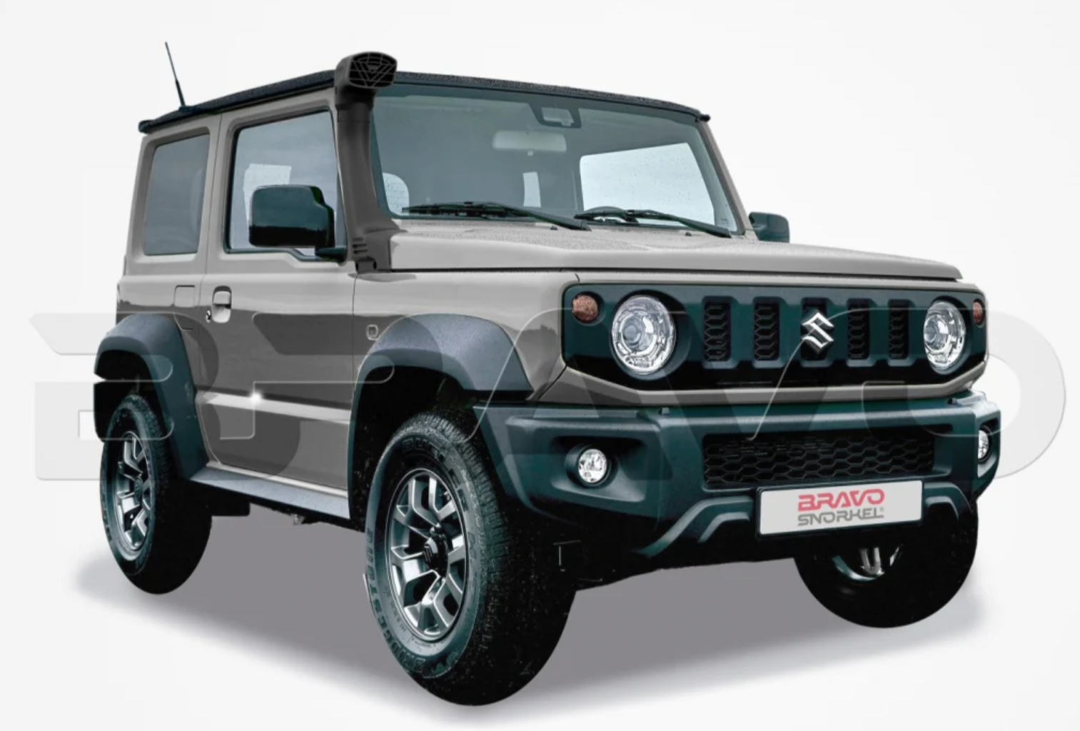 Suzuki Jimny brown equipped with a snorkel bravo