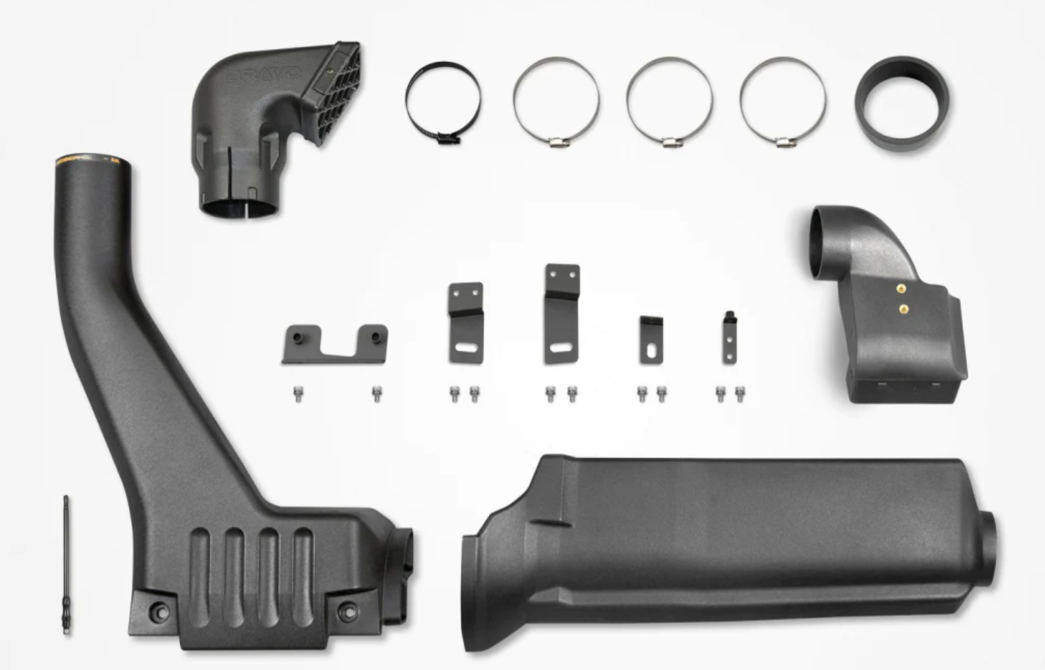 exploded view of a snorkel bravo with all its components
