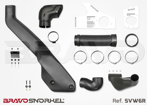 exploded view of a bravo snorkel and its components SVW6R