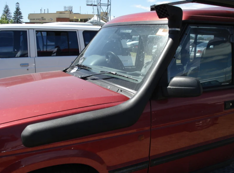 land rover td5 red with black snorkel