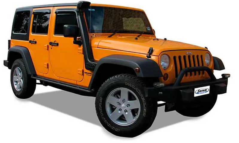 jeep wrangler 3.6l v6 orange with black snorkel safari