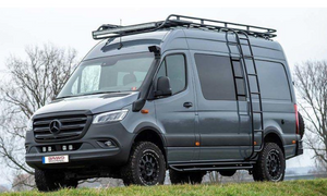 mercedes sprinter blue grey with snorkel bravo snorkel