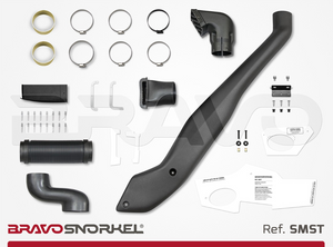 components of a black bravo snorkel for sprinting
