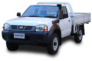 Nissan Navara D22 with Bed Truck ledge shown with a snorkel safari