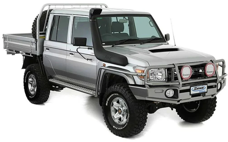 toyota land cruiser 79 chassis cab grey with black snorkel