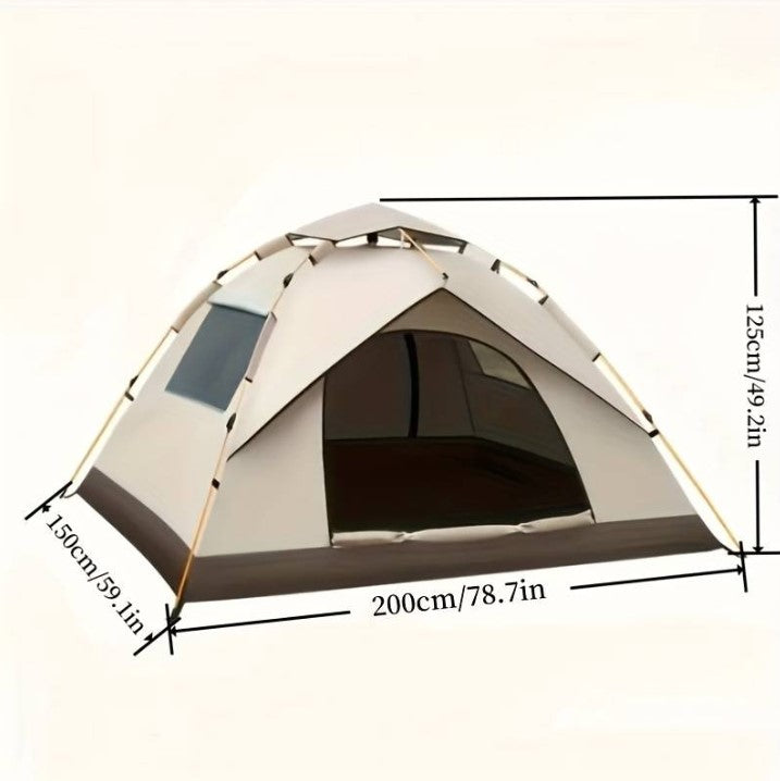 beige camping tent with dimensions
